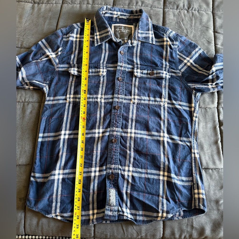 Abercrombie & Fitch Plaid Flannel Button-Up Shirt Heavy and Thick Y2K - Picture 7 of 8